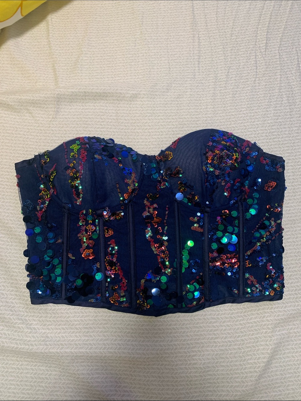 Finesse Jadira Blue Sequin Corset Top